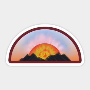 Sunrise Tie-Dye Mountains Abstract Sticker